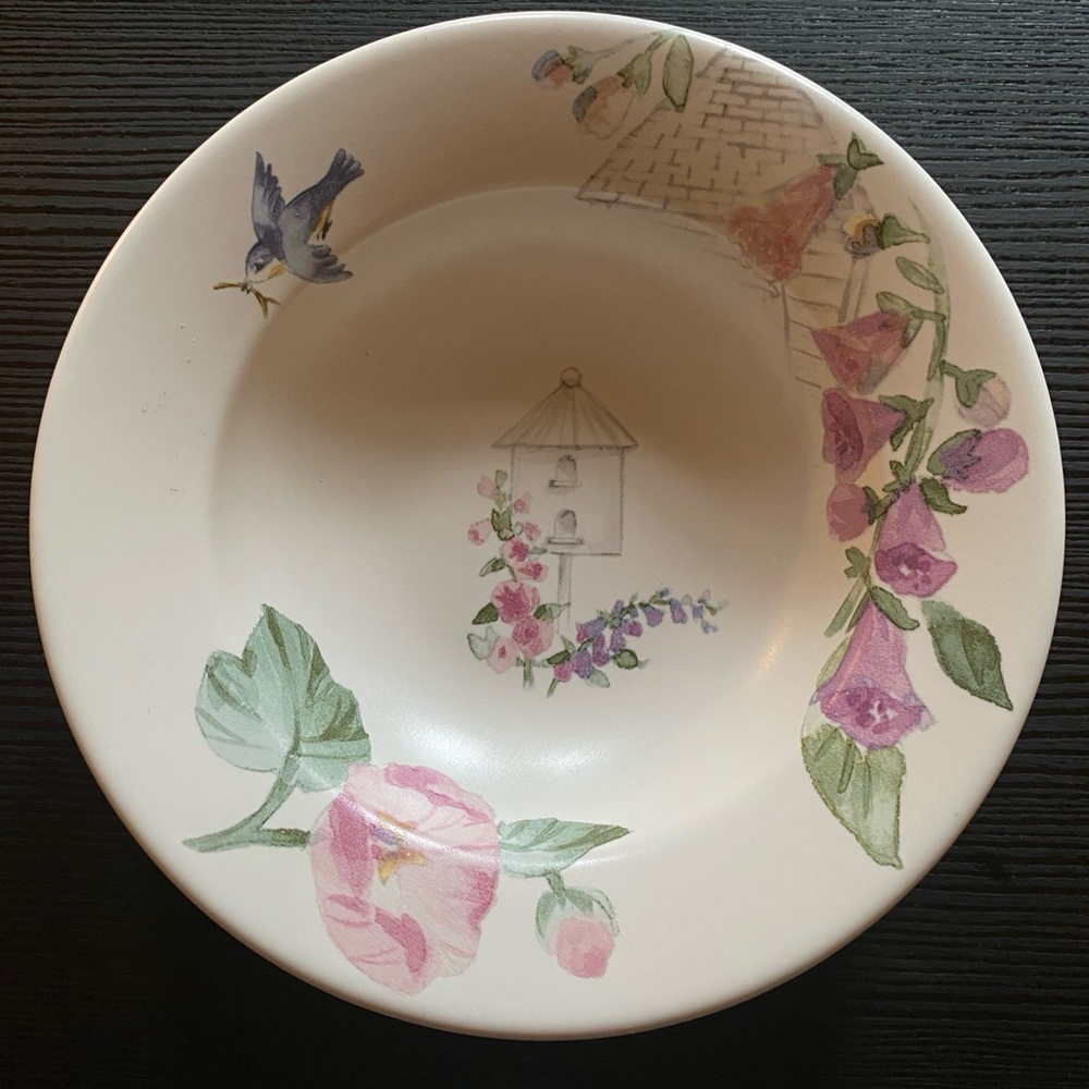 Pfaltzgraff ceramic small bowl or dish  birds and floral, catch all, candy dish